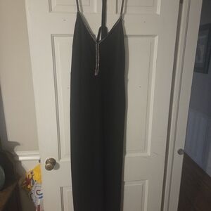 VENUS Black Strapless Dress with Silver Accents